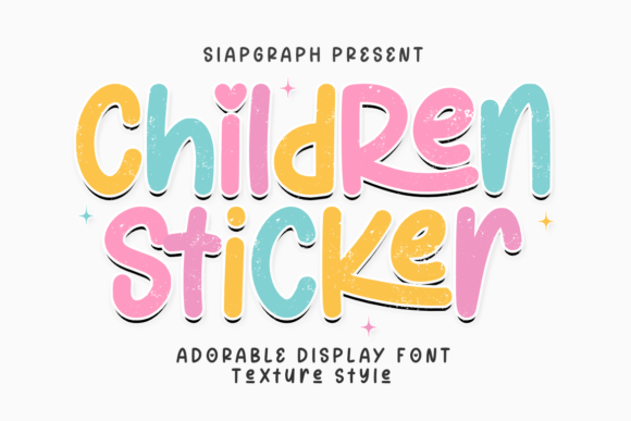 Children Sticker Texture Font